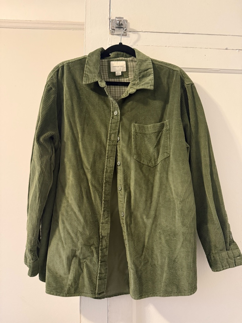 American Eagle Olive Green Corduroy Shirt